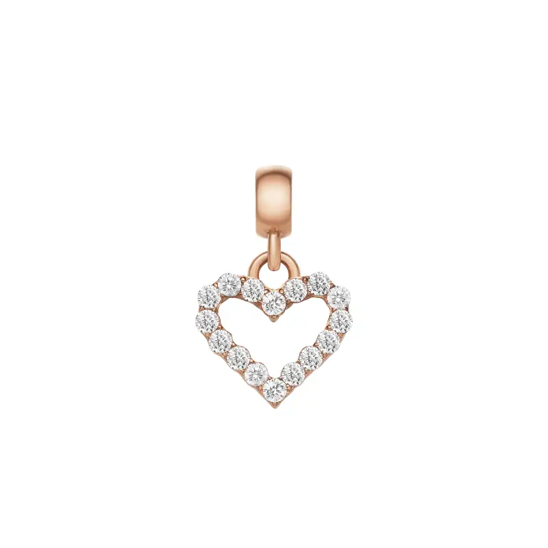 DW Charm Heart 12x6mm Rose Gold