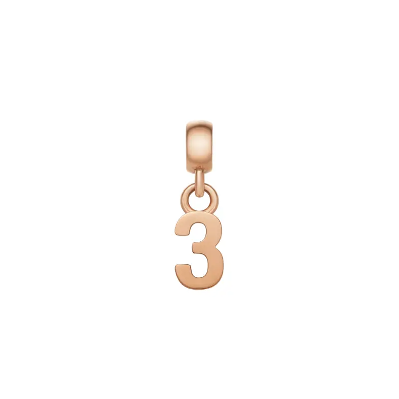 DW Charm Number 3 Rose Gold