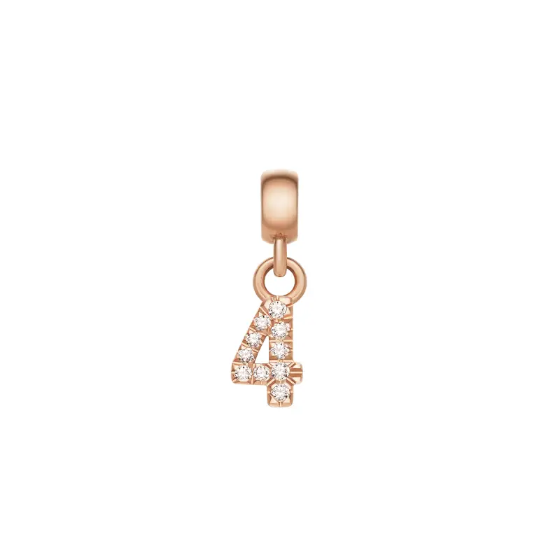 DW Charm Number 4 Rose Gold
