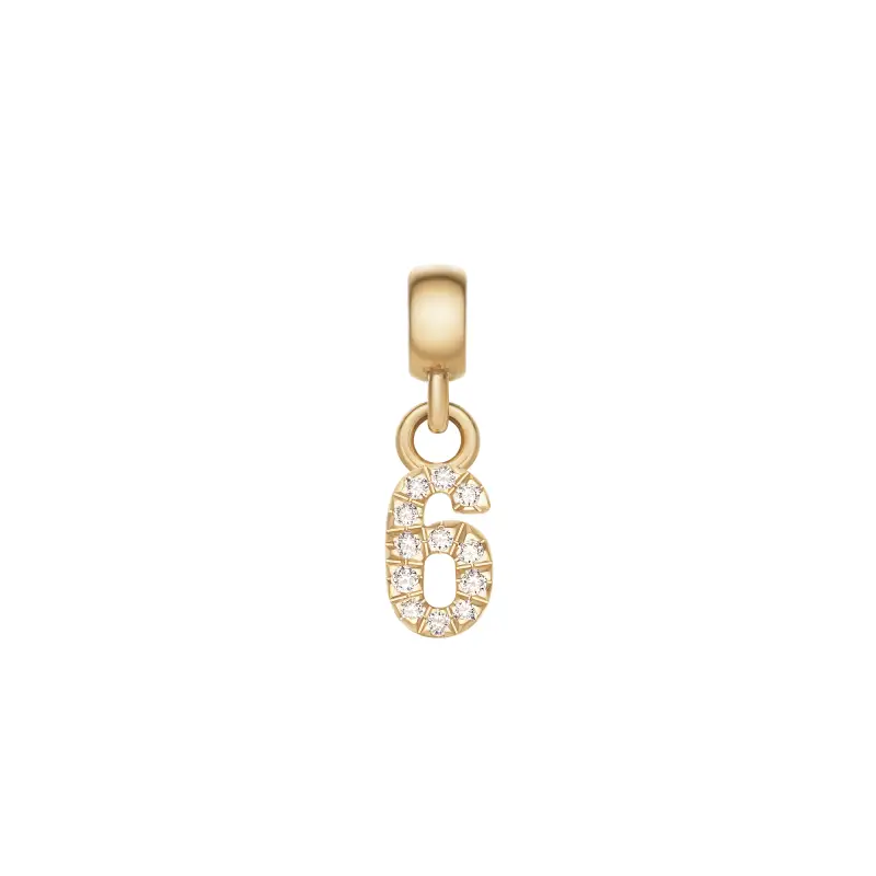 DW Charm Number 6 Gold