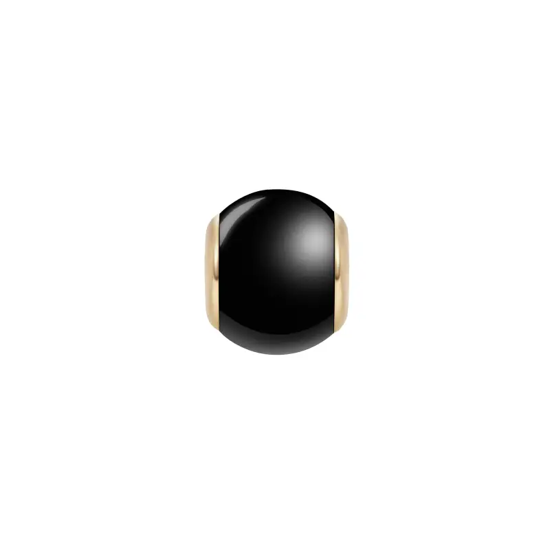 DW Charm Orb Black 6x5mm Gold