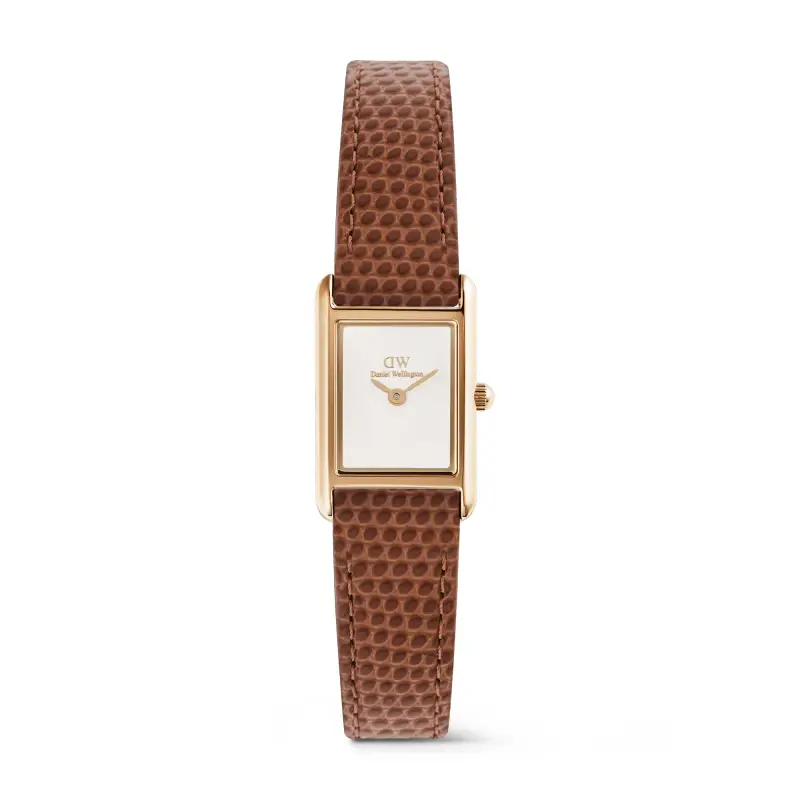 DW Orologio Bound Mini Light Brown Lizard Rose Gold