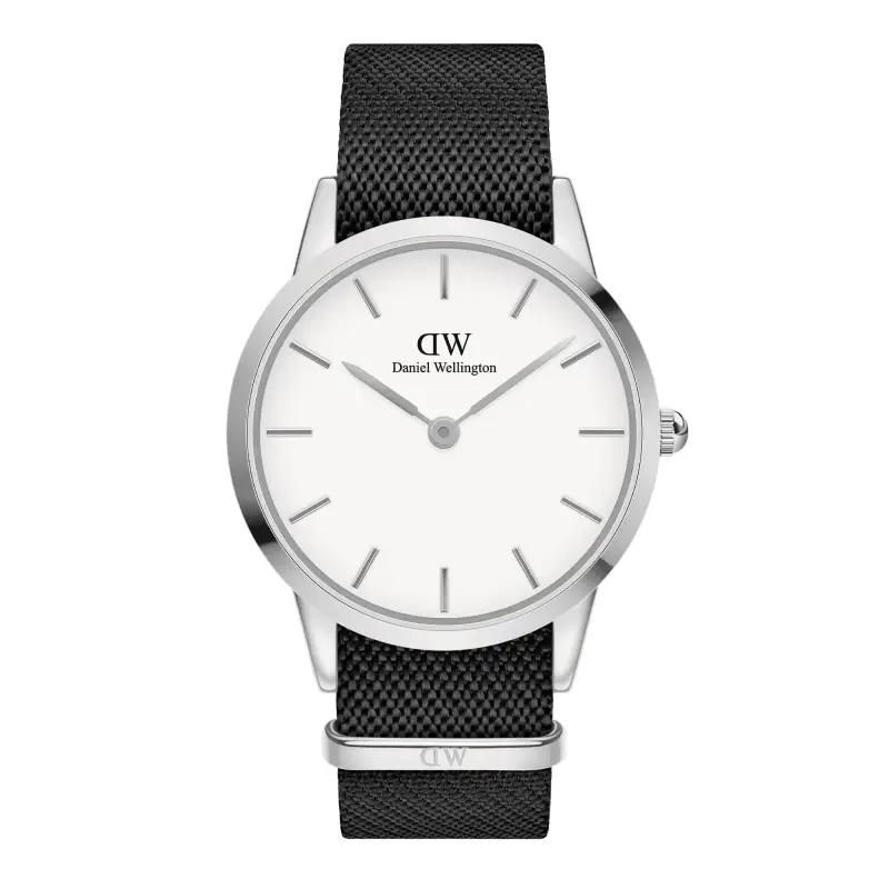 DW Orologio Iconic Black NATO White Dial Silver