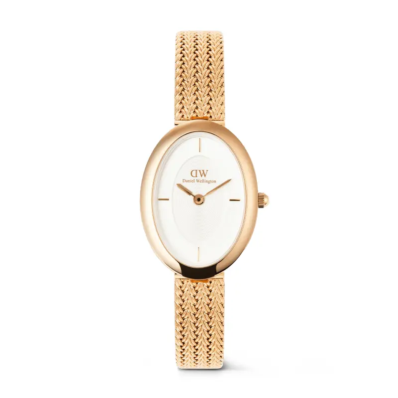 DW Orologio Juliette Braided Mesh White Sunray Rose Gold