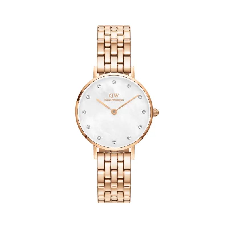 DW Orologio Petite Lumine 5-Link Melrose MoP Rose Gold