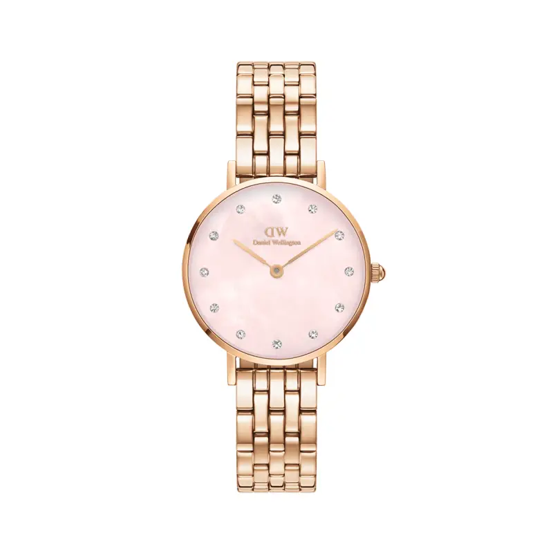 DW Orologio Petite Lumine 5-Link Melrose Pink MoP Rose Gold