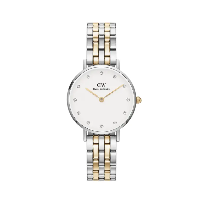 DW Orologio Petite Lumine 5-link two-tone Silver