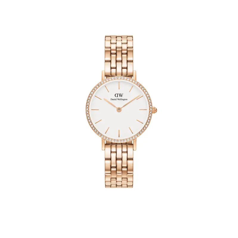 DW Orologio Petite Lumine Bezel 5-Link Melrose Rose Gold