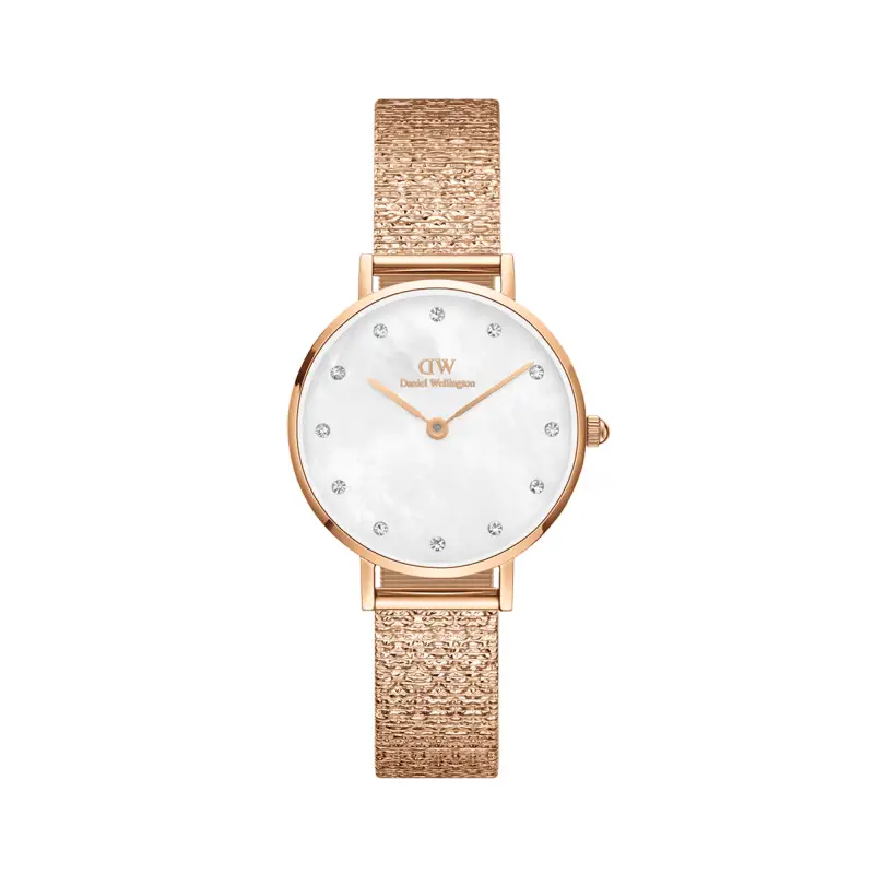 DW Orologio Petite Lumine Pressed Piano White MoP Rose Gold