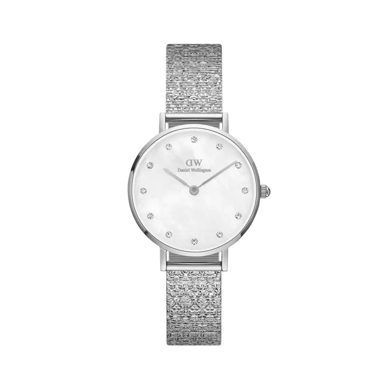 DW Orologio Petite Lumine Pressed Piano White MoP Silver