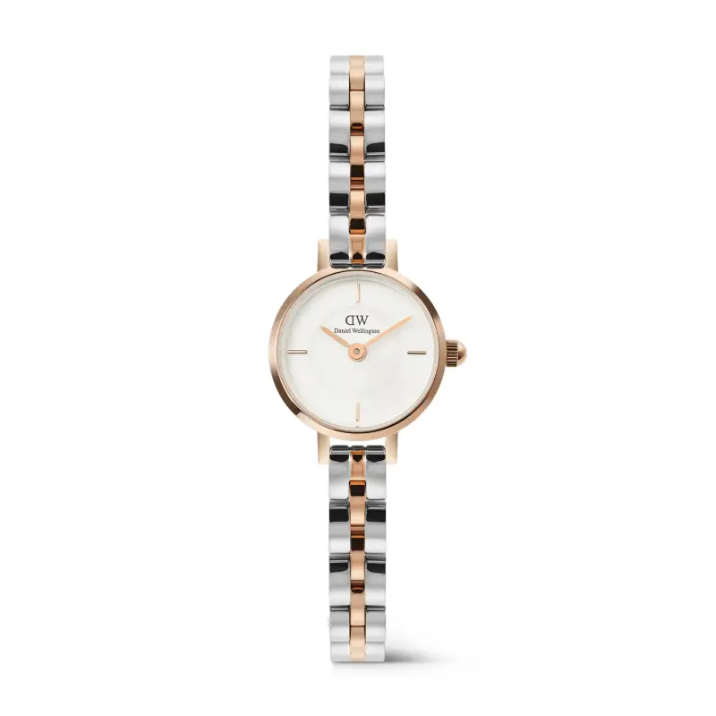 DW Orologio Petite Mini Arch 3-Link Two Tone Rose Gold Silver