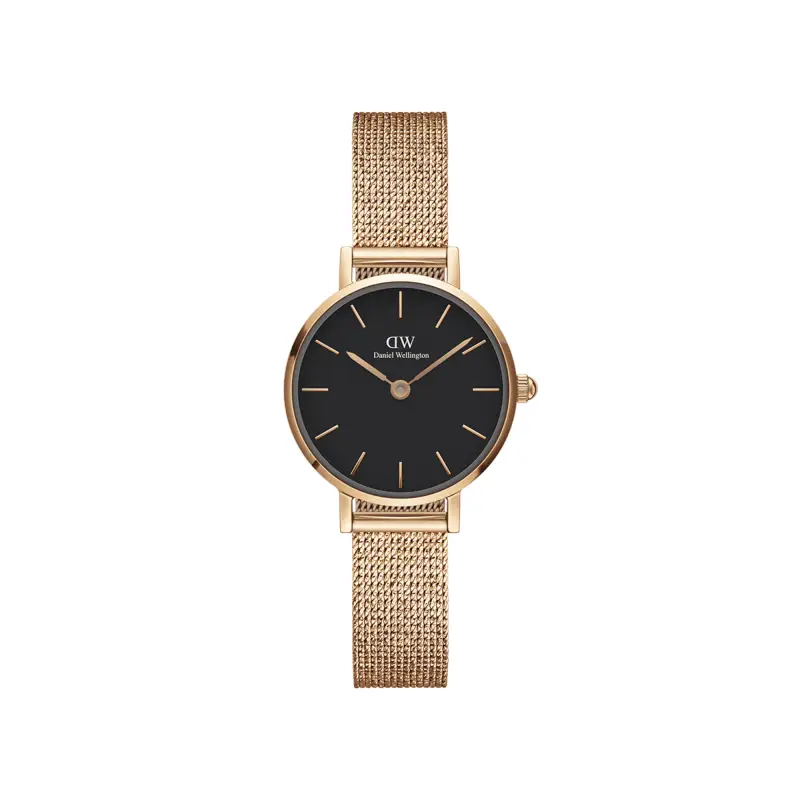 DW Orologio Petite Pressed Melrose Black Rose Gold