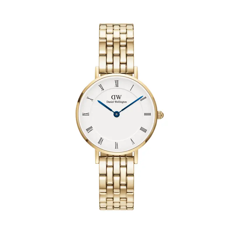 DW Orologio Petite Roman Numerals 5-Link Gold