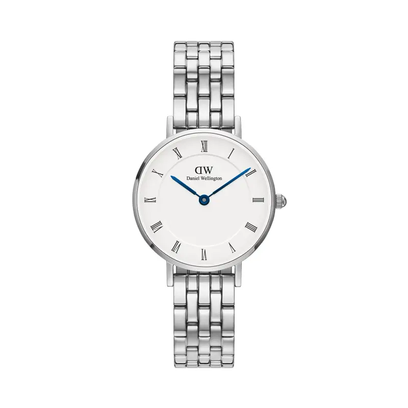 DW Orologio Petite Roman Numerals 5-Link Silver
