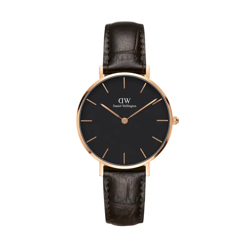 DW Orologio Petite York Black Rose Gold