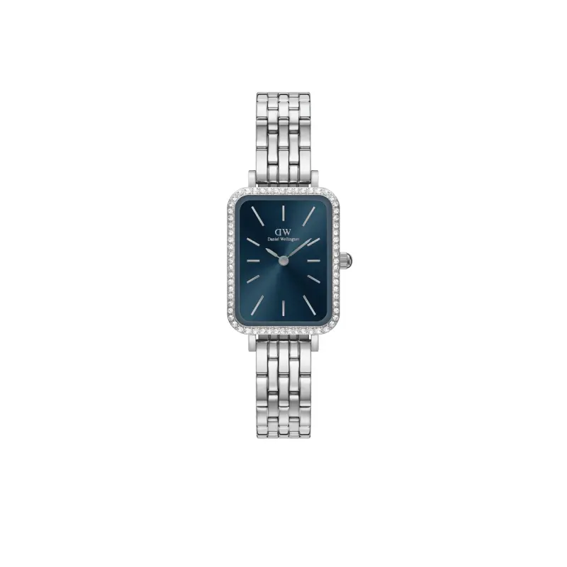 DW Orologio Quadro Lumine Bezel 5-Link Arctic Silver