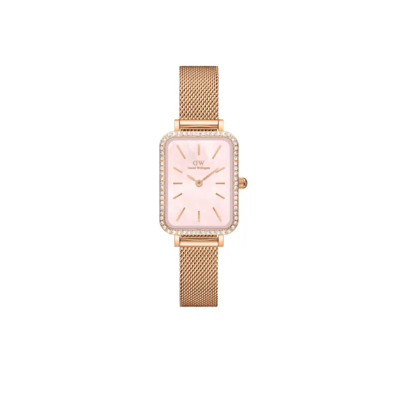 DW Orologio Quadro Lumine Bezel Melrose Pink MOP Rose Gold