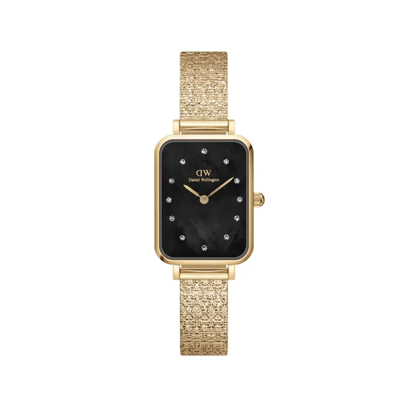DW Orologio Quadro Lumine Pressed Piano Black MoP Gold