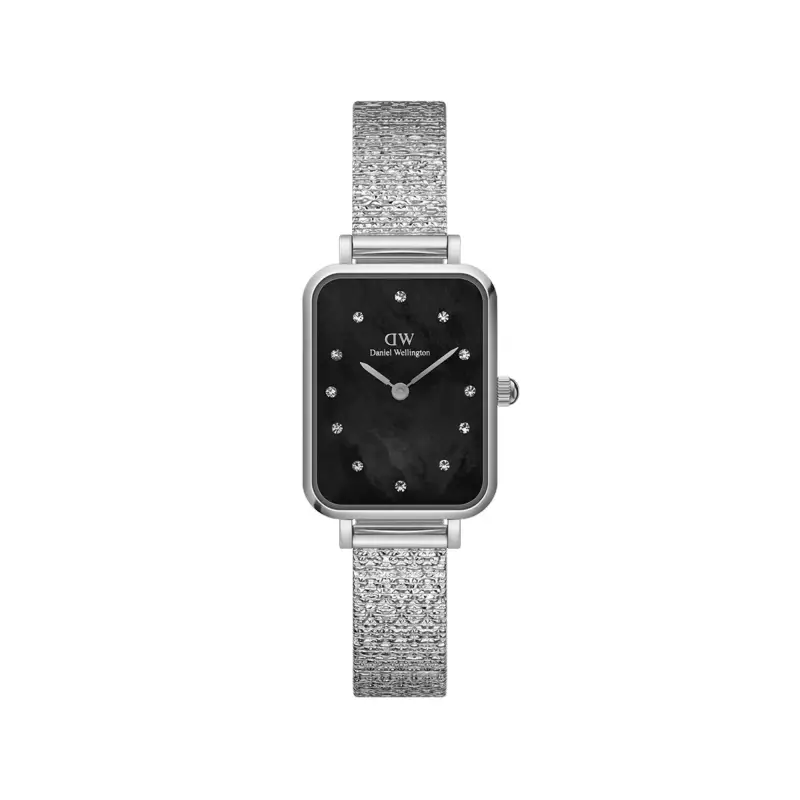 DW Orologio Quadro Lumine Pressed Piano Black MoP Silver