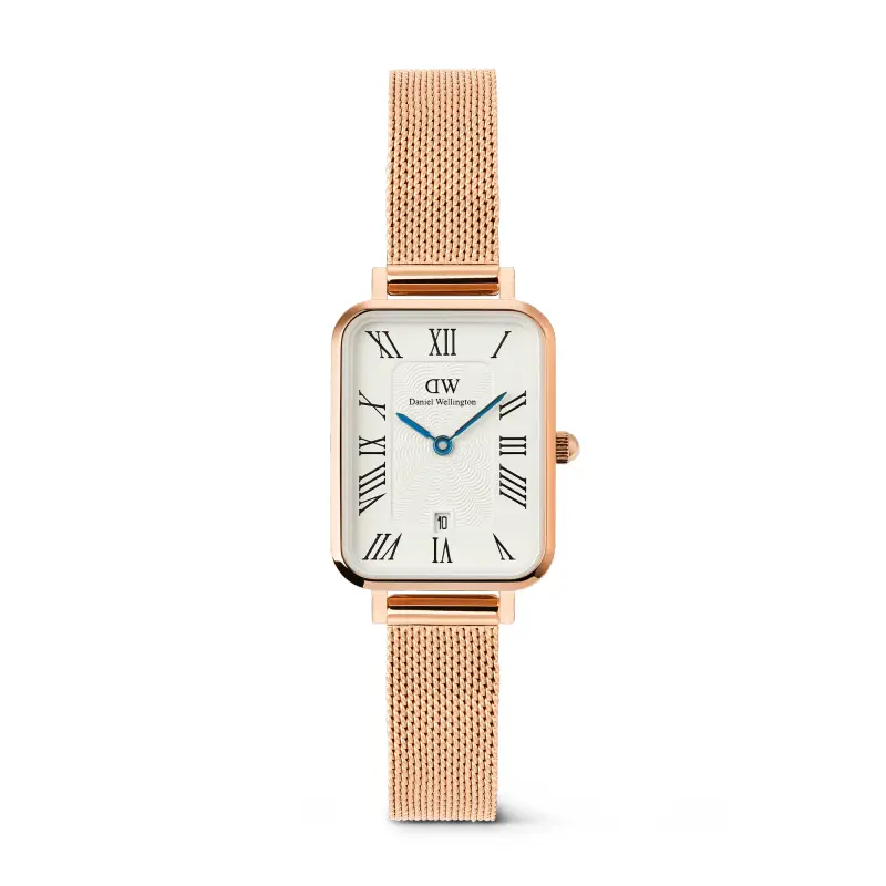 DW Orologio Quadro Melrose Roman Numerals Date Rose Gold