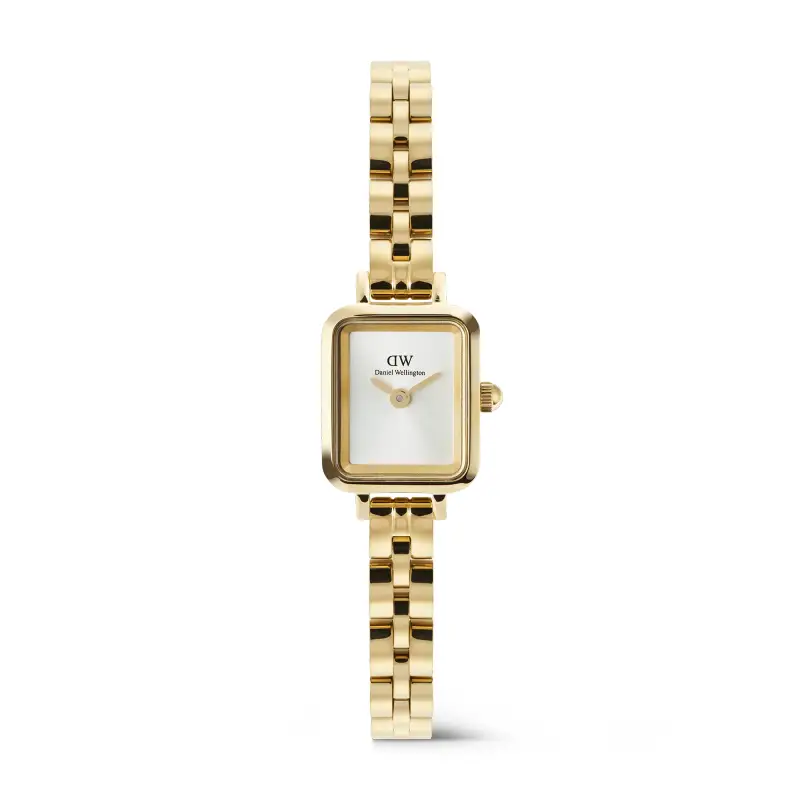 DW Orologio Quadro Mini Arch 3-link White Sunray Gold