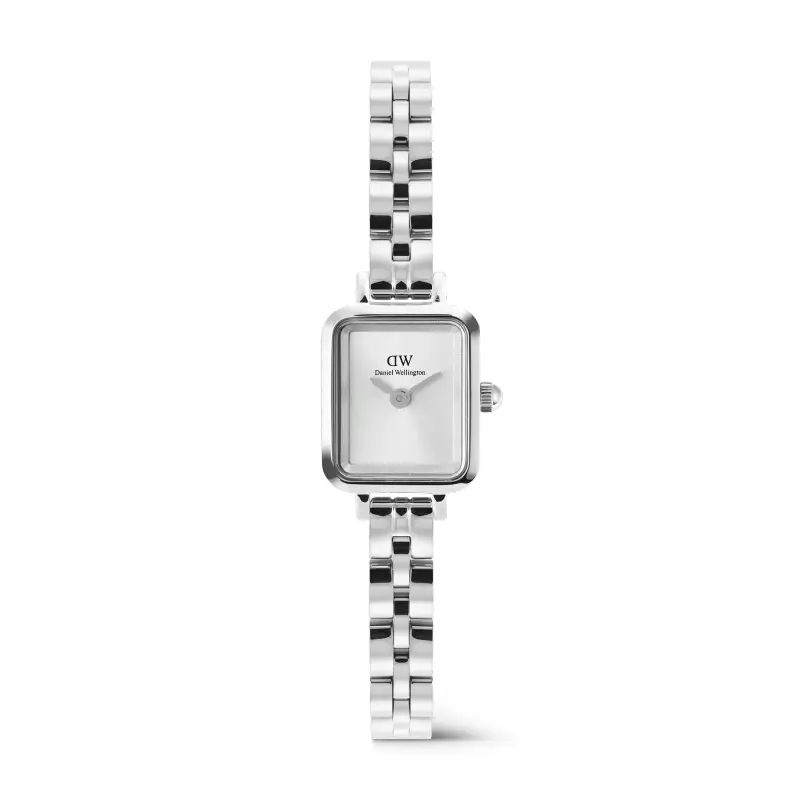 DW Orologio Quadro Mini Arch 3-link White Sunray Silver