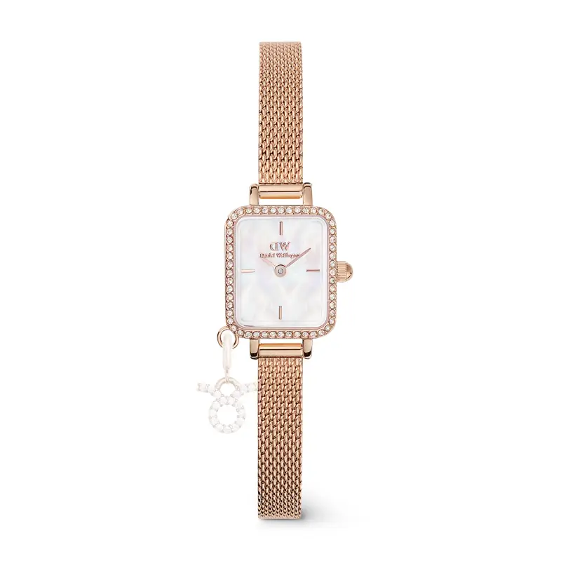 DW Orologio Quadro Mini Crystal Zodiac Melrose Rose Gold