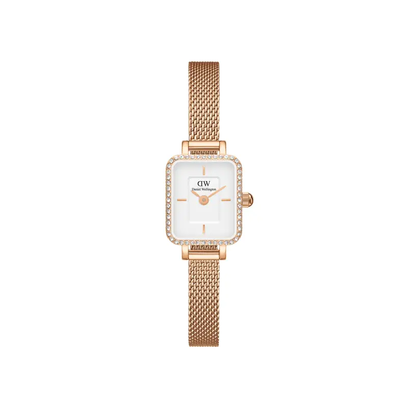 DW Orologio Quadro Mini Lumine Bezel Rose Gold