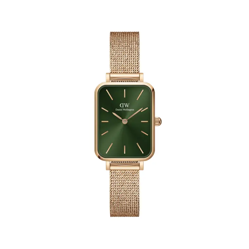DW Orologio Quadro Pressed Melrose Emerald Rose Gold