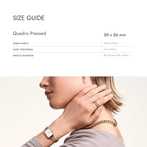 Daniel Wellington Quadro Orologi 20x26mm Double Plated Stainless Steel (316L) Gold miniatura 2