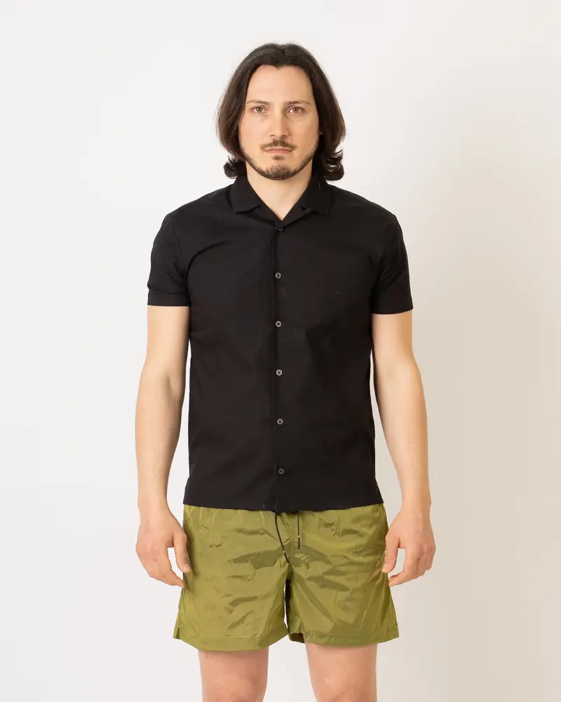 Camicia Bowling Nera Nero