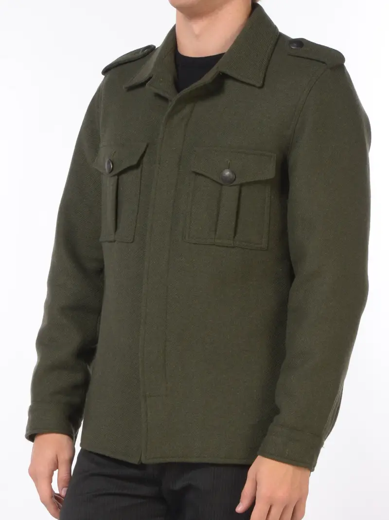 cappotto da uomo Daniele Alessandrini collo camicia con tasche Verde