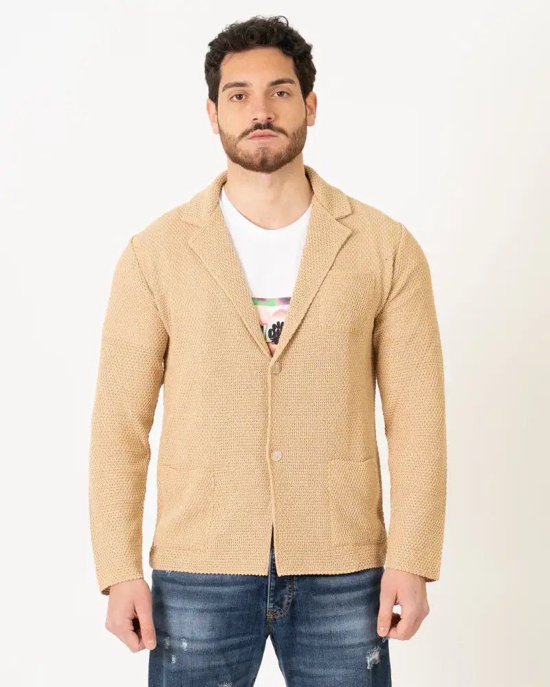 Giacca Maglia Beige miniatura 2