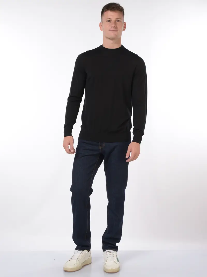 jeans da uomo Daniele Alessandrini cinque tasche cuciture contrasto Blu miniatura 2