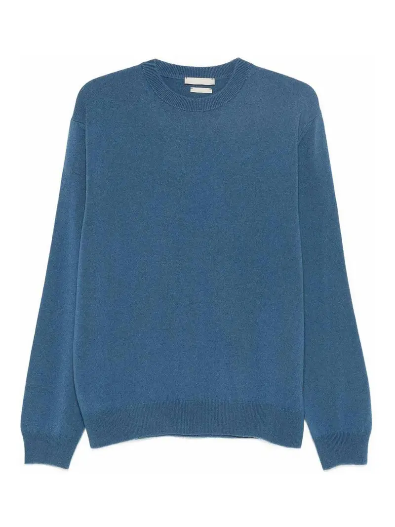 Blue Cashmere Crew Neck Sweater Blu