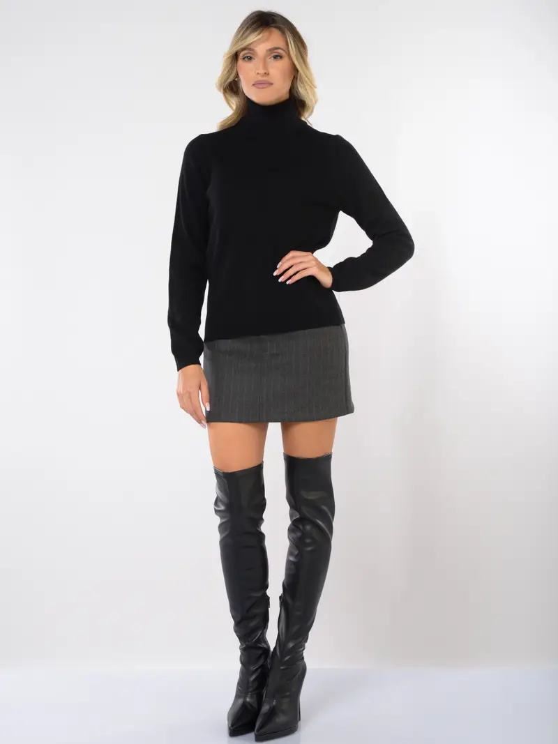 maglia da donna Daniele Fiesoli dolcevita in lana e cachemire NERO miniatura 2