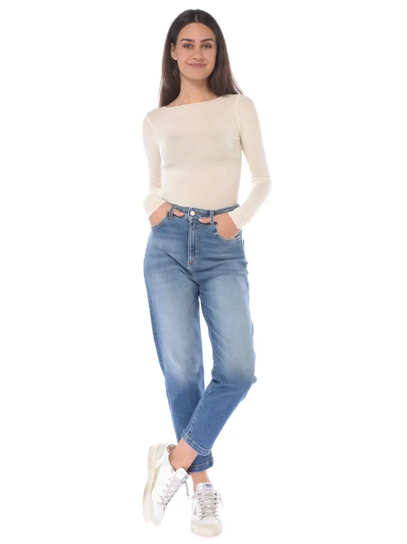 maglia da donna Daniele Fiesoli in viscosa a barchetta BEIGE miniatura 2