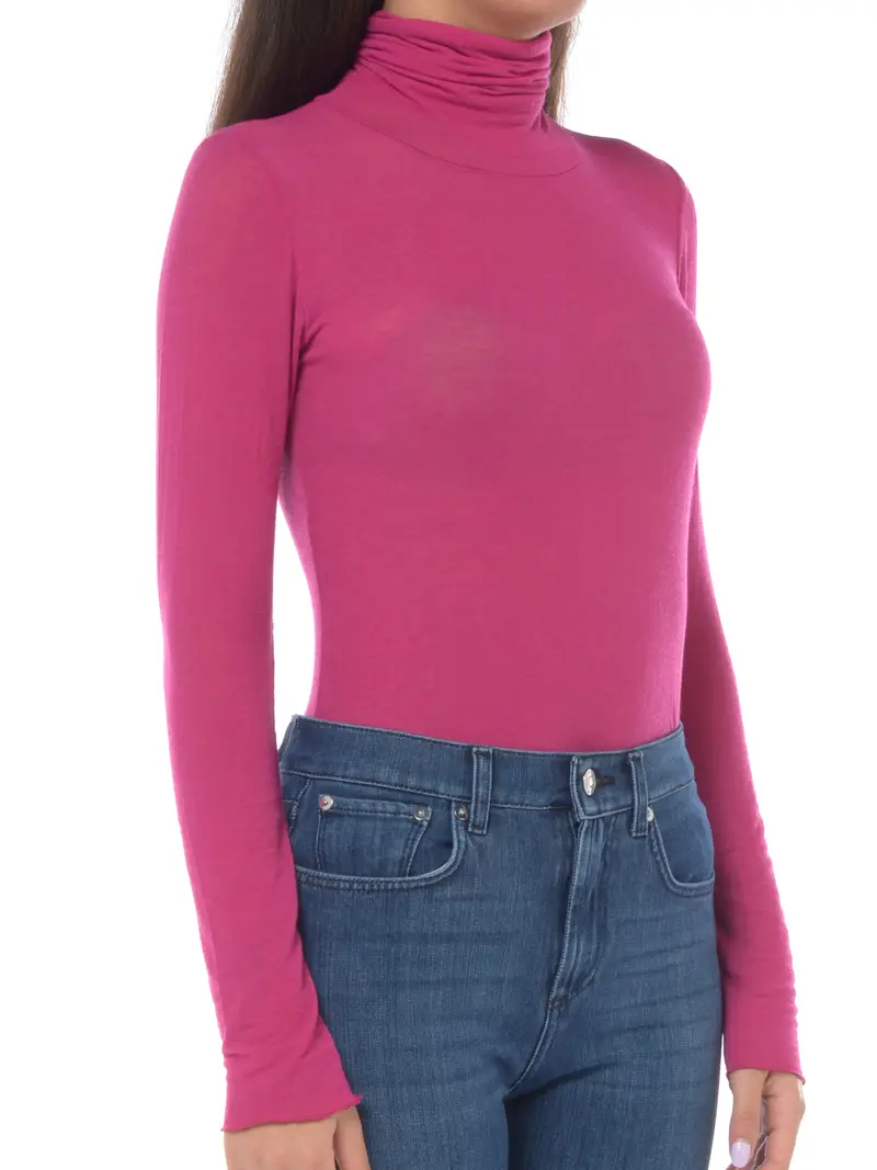 maglia da donna Daniele Fiesoli lupetto in misto viscosa VIOLA