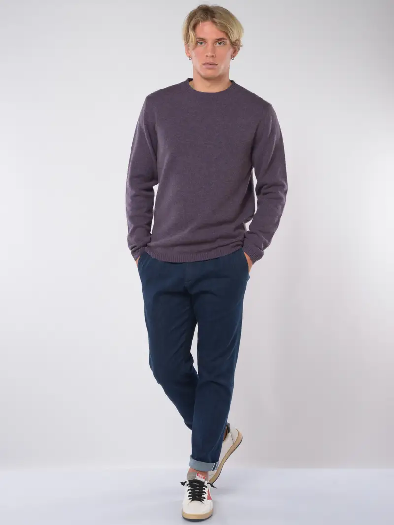 maglia da uomo Daniele Fiesoli in lana merino a girocollo VIOLA miniatura 2