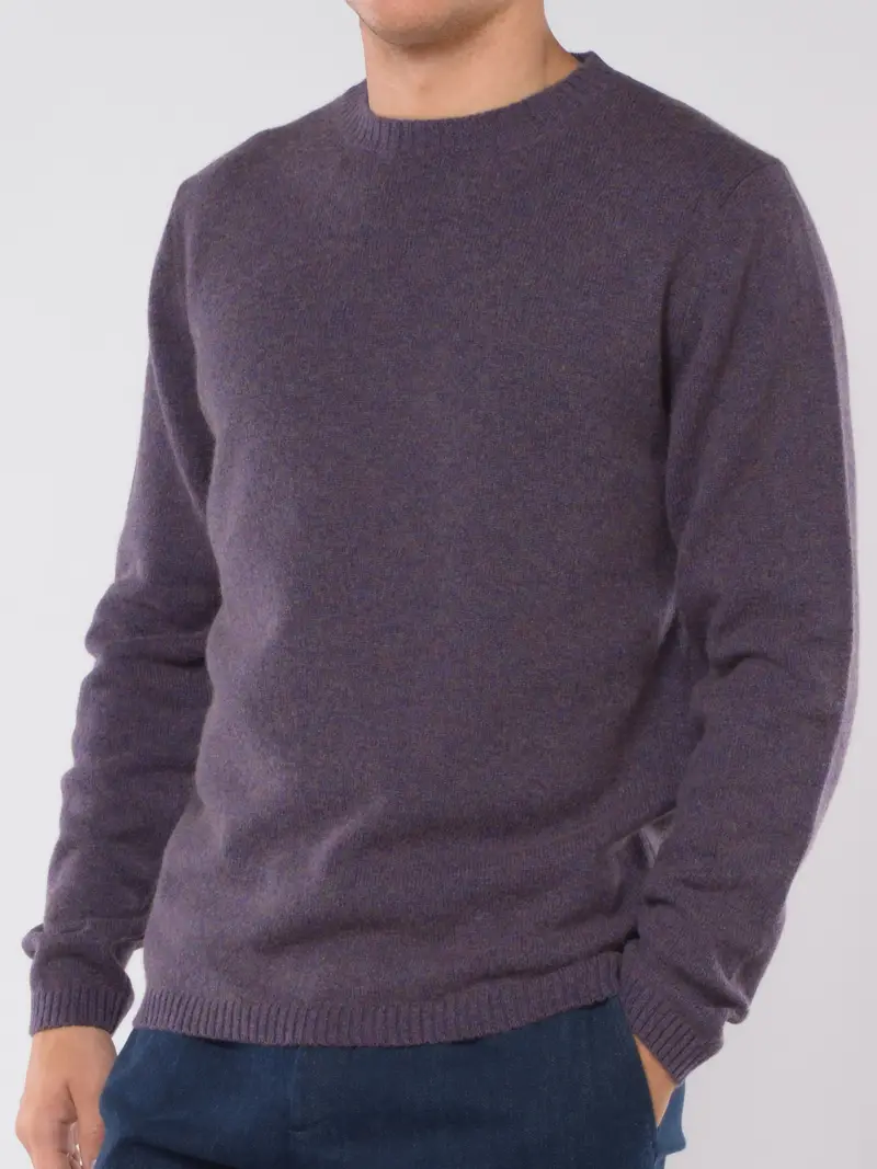 maglia da uomo Daniele Fiesoli in lana merino a girocollo VIOLA