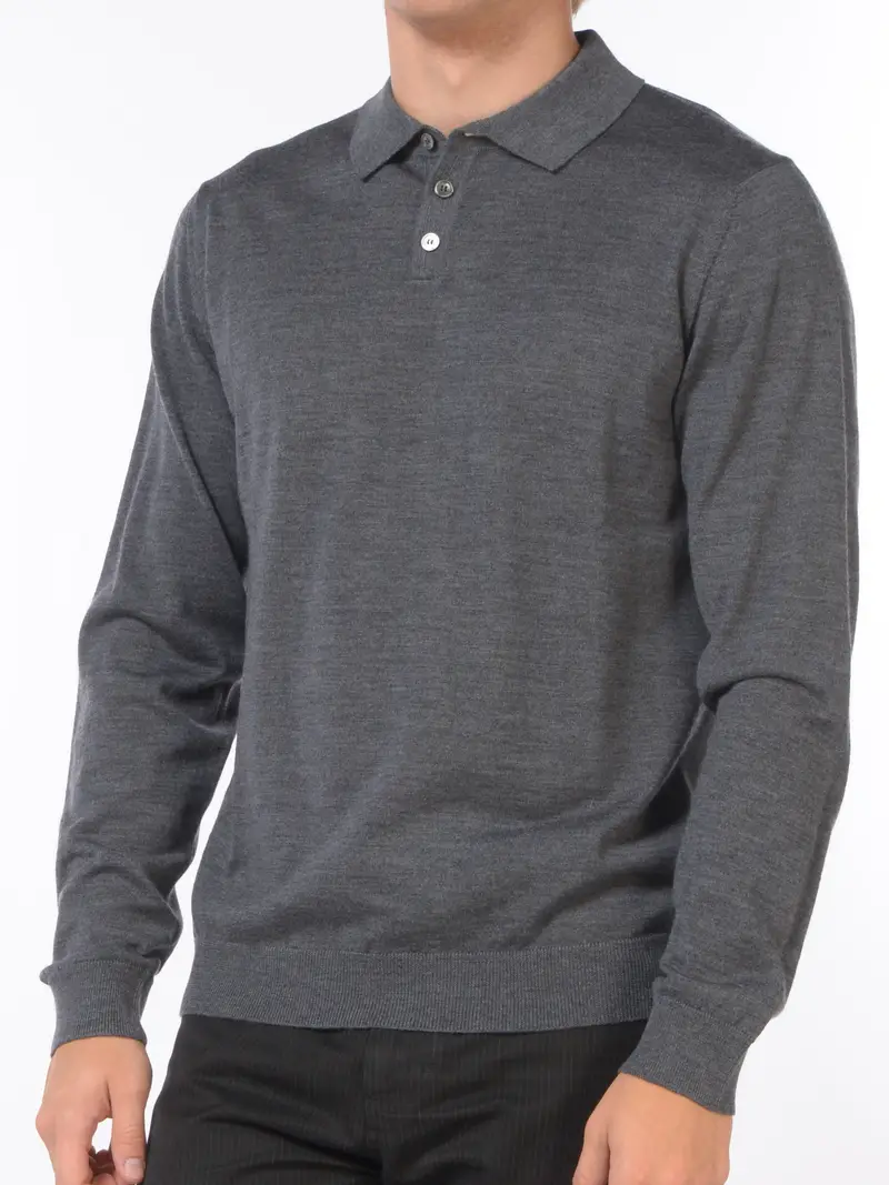 polo da uomo Daniele Fiesoli in maglia di lana Grigio