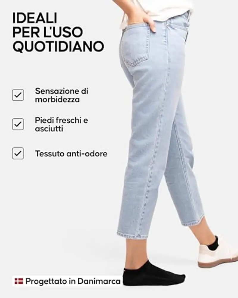 DANISH ENDURANCE Calzini Corti Uomo in Fibra di Bambù, Fantasmini Uomo Estivi, Morbidi e Traspiranti, Calzini Leggeri alla Caviglia, 6 Paia miniatura 3