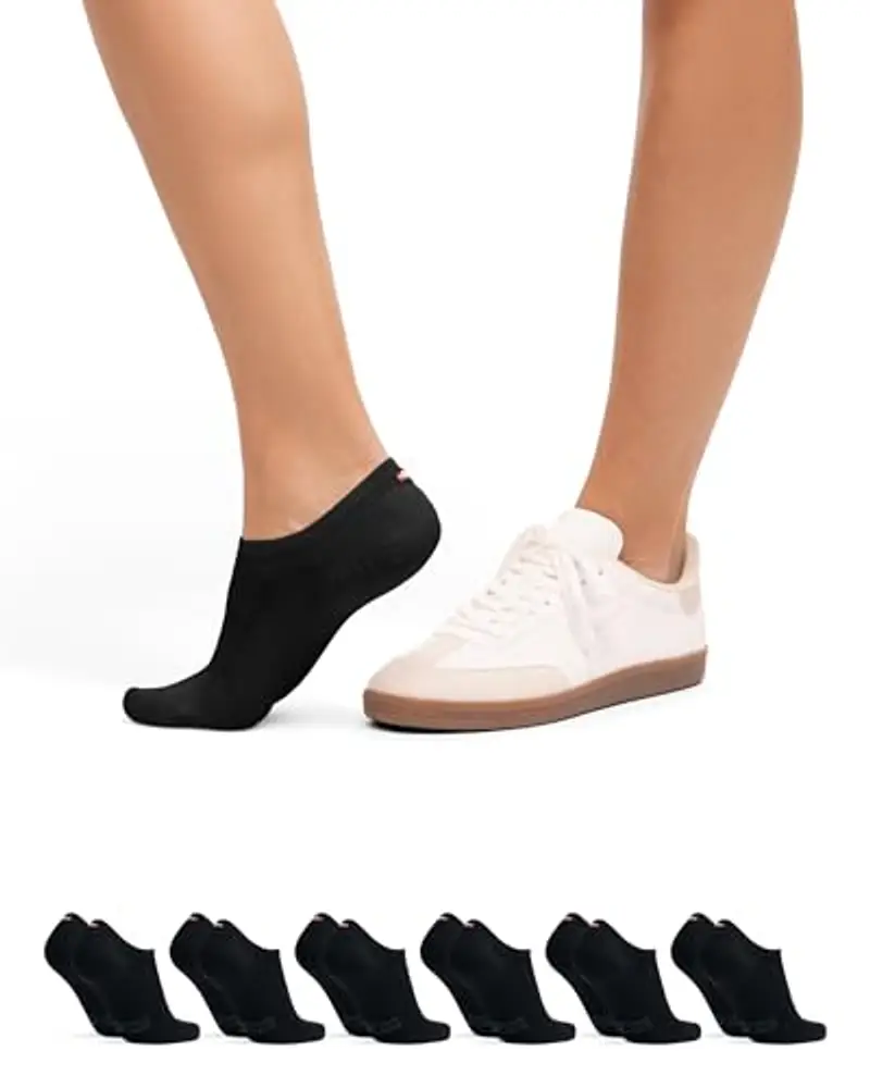 DANISH ENDURANCE Fantasmini Uomo Cotone, Calzini Corti Estivi Uomo Donna, Fantasmini Unisex, 6 Paia, Nero, 43-47