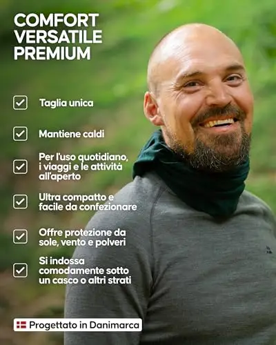 DANISH ENDURANCE Scaldacollo Leggero 100% Lana Merino, Copricollo Multifunzione, Blu Notte, Taglia unica miniatura 3