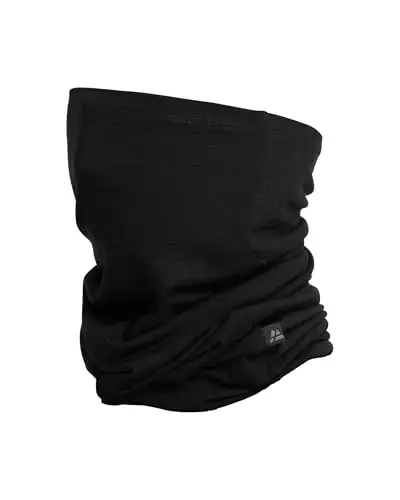 DANISH ENDURANCE Scaldacollo Leggero 100% Lana Merino, Copricollo Multifunzione, Nero, Taglia unica