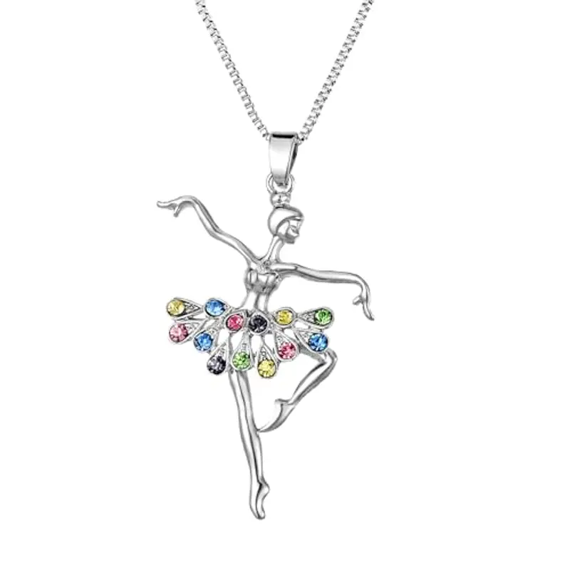 Danza Ballerina Ballerina Balletto Pendente Collana Fascino Sorpresa Regalo di gioielli per Ragazze, donne (Multicolore)
