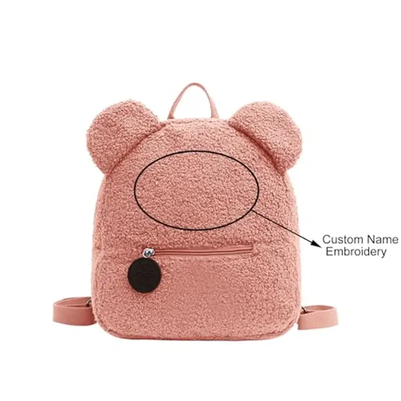 DaPongZhi Sacca Asilo Personalizzata Zaino Asilo Personalizzato con Nome Zainetti per Bambini Orsetto Morbido in miniatura 2