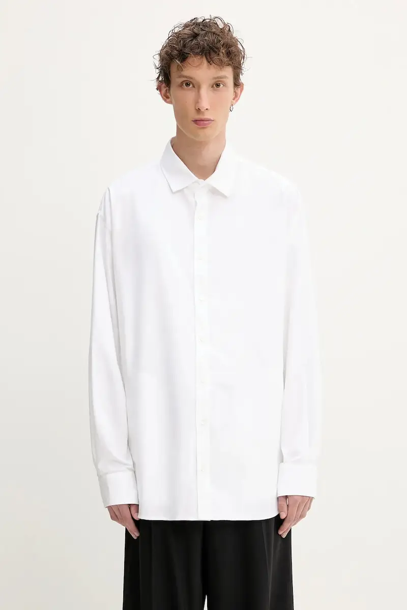 camicia in cotone Damon uomo colore bianco MSH07.FAC82