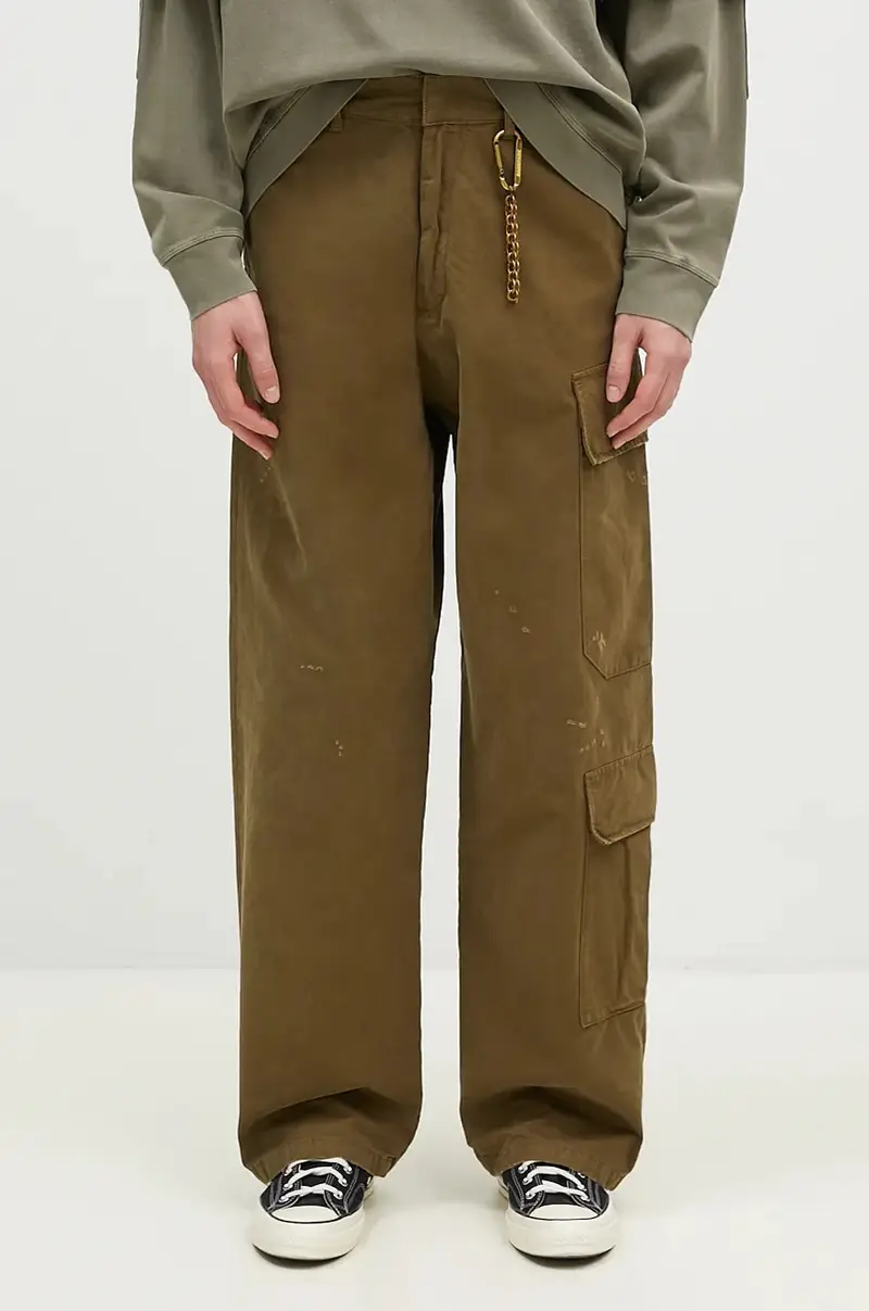 pantaloni in cotone Jeffrey colore verde MTR36.FAP05.0061