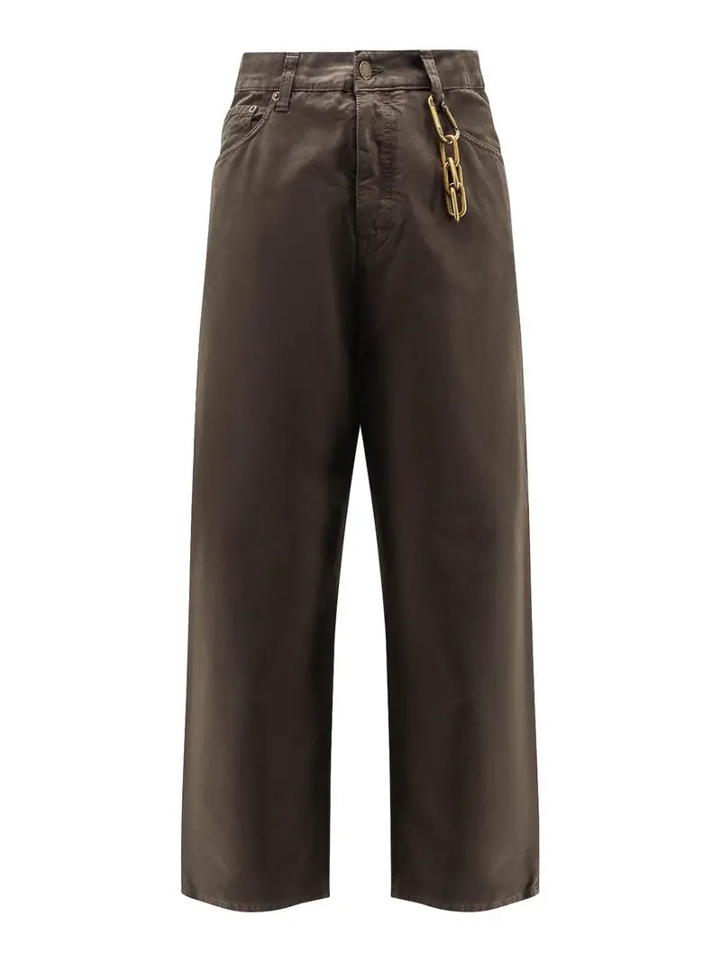 Pantaloni In Cotone Marrone